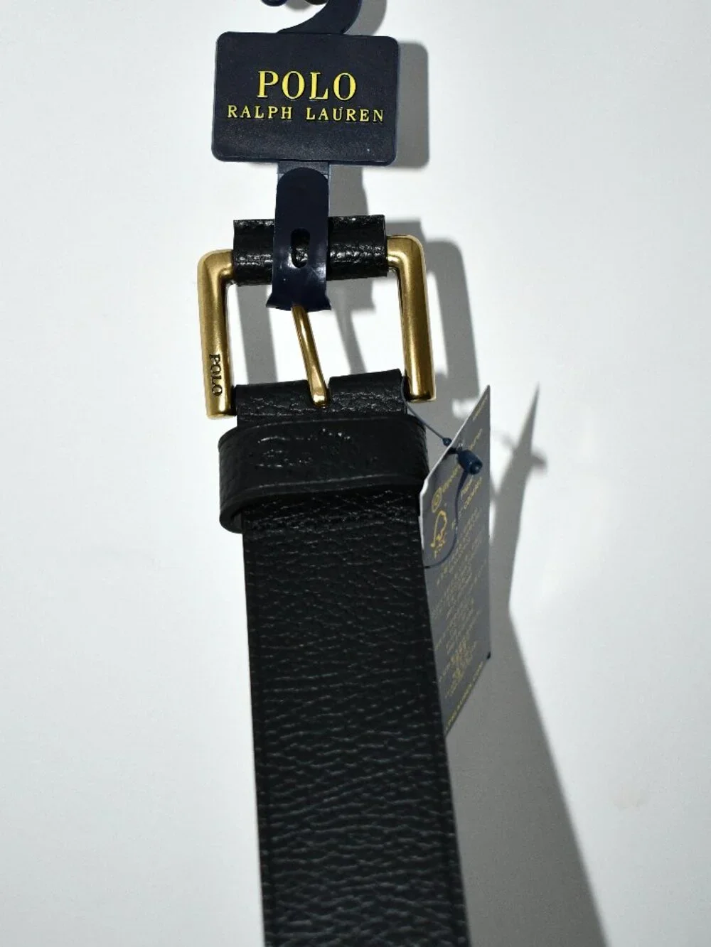 Polo Ralph Lauren Signature Pony Leather Belt in Black Size:36 #405898669001 NWT